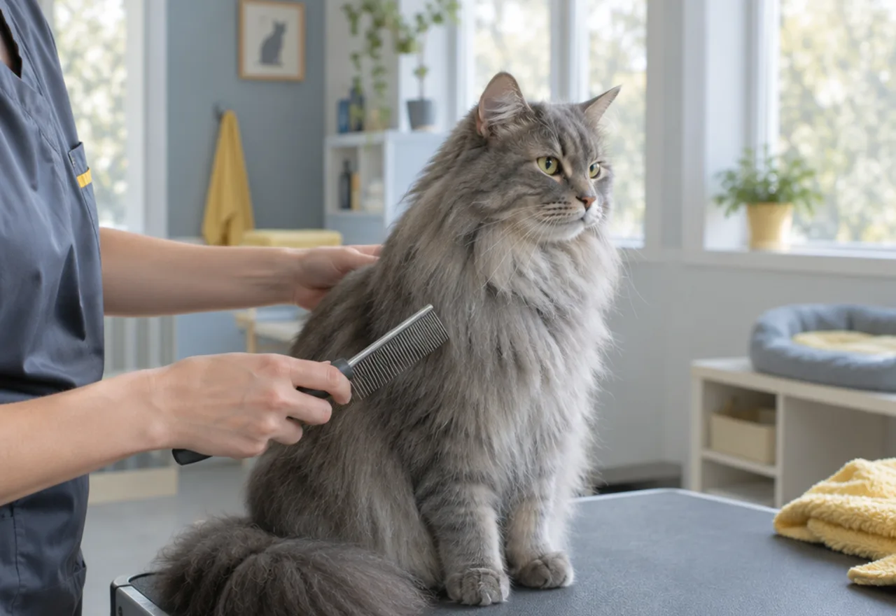 Brushing a long-haired cat without a fight