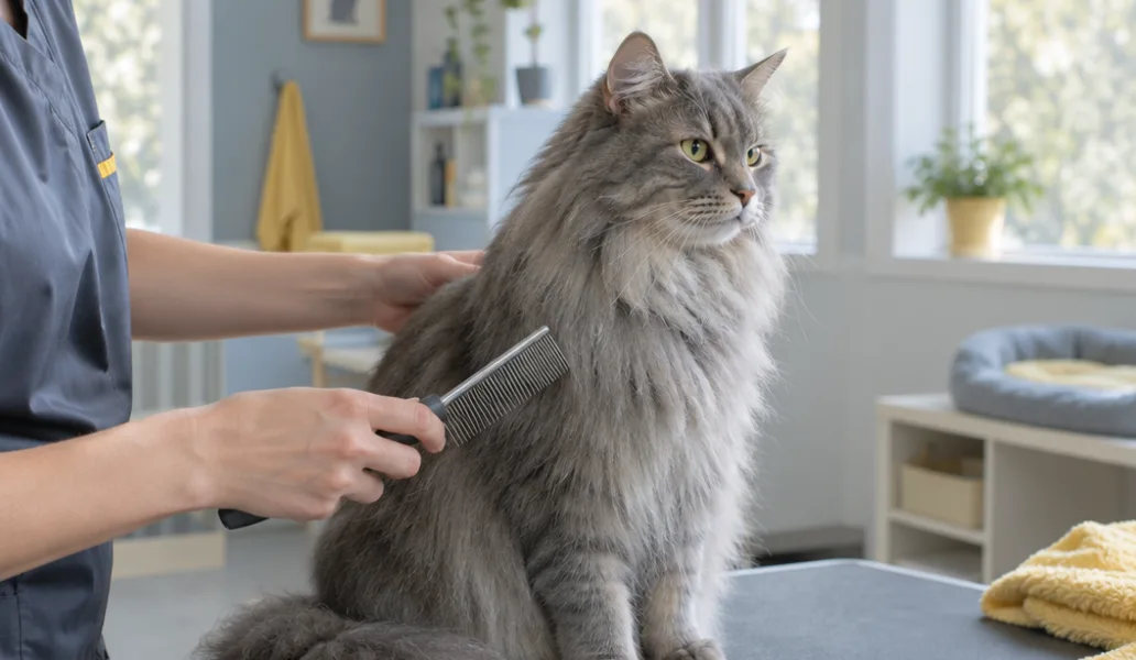 Brushing a long-haired cat without a fight